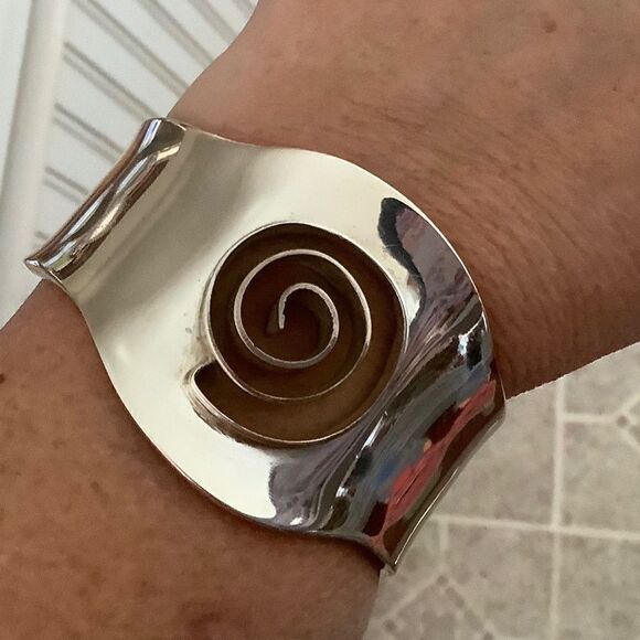 NWOT 𝅺sterling SILVER 925 GREEK DESIGN WIDE CUFF BRACELET NEW WITH TAG​​ - Picture 10 of 12